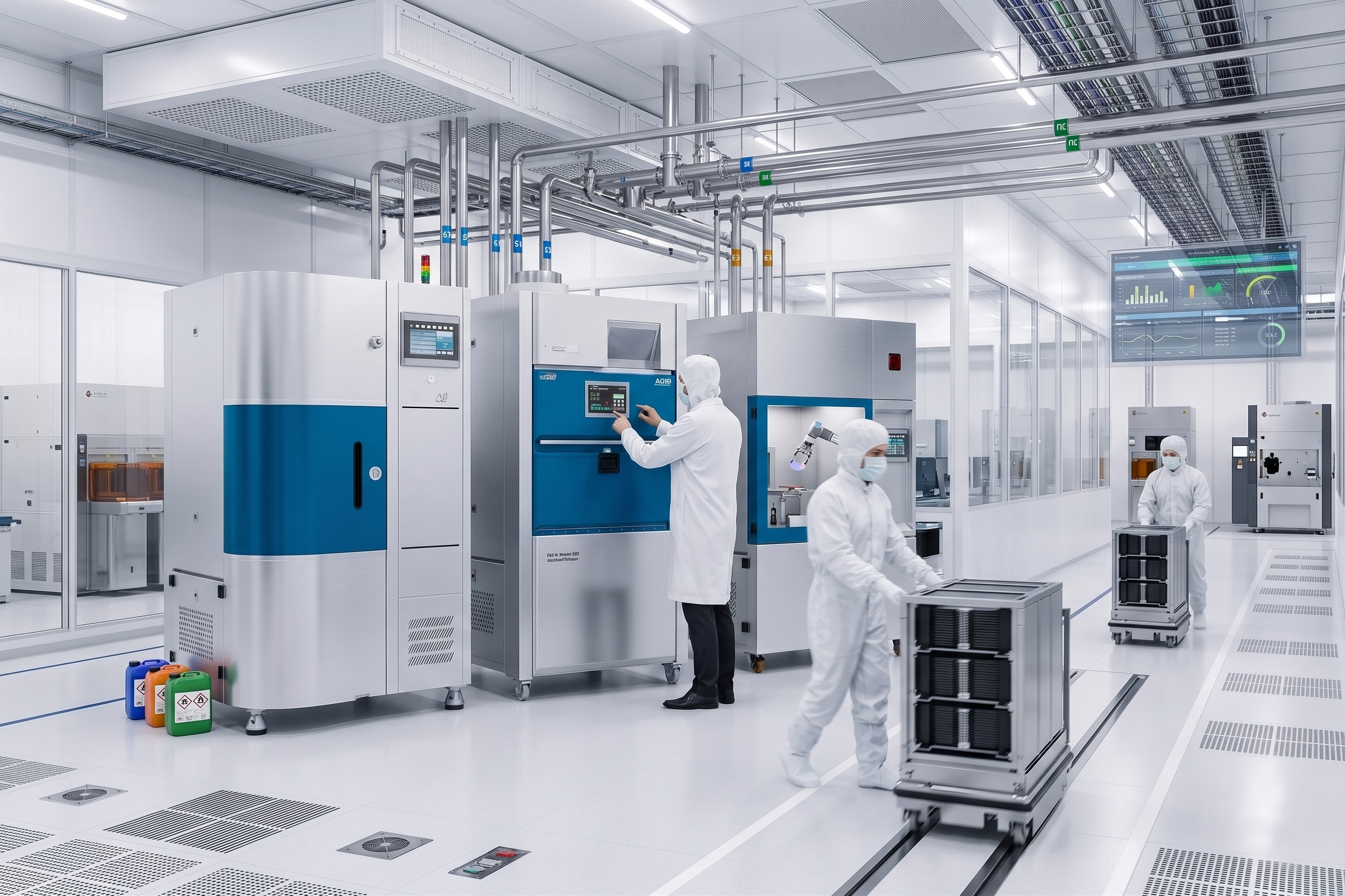 Semiconductor cleanroom with fab equipment